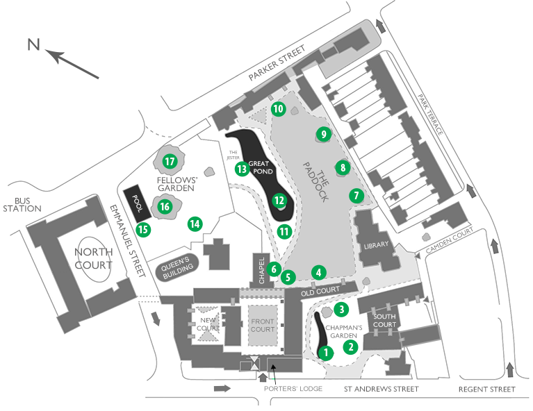 Map showing Emmanuel Trees