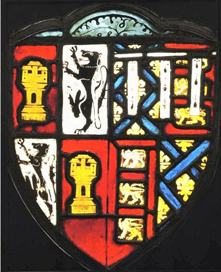 A stained glass shield, similar to previous image (described in text)