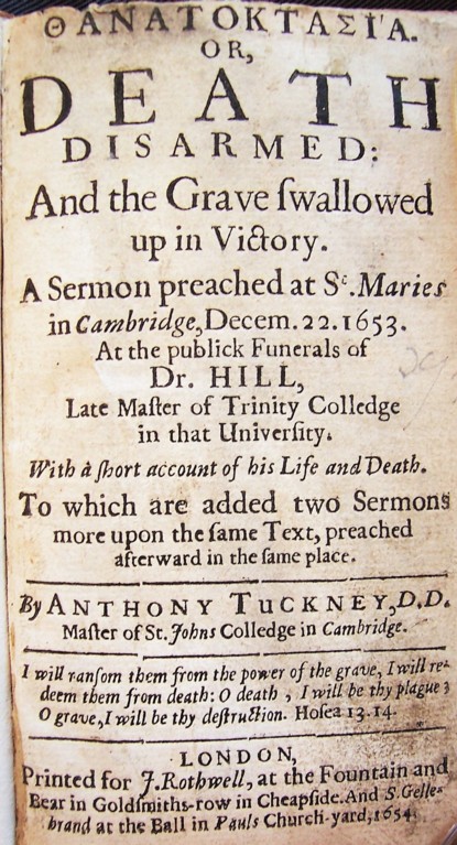 The front page of a printed book, reading: 'death disarmed'